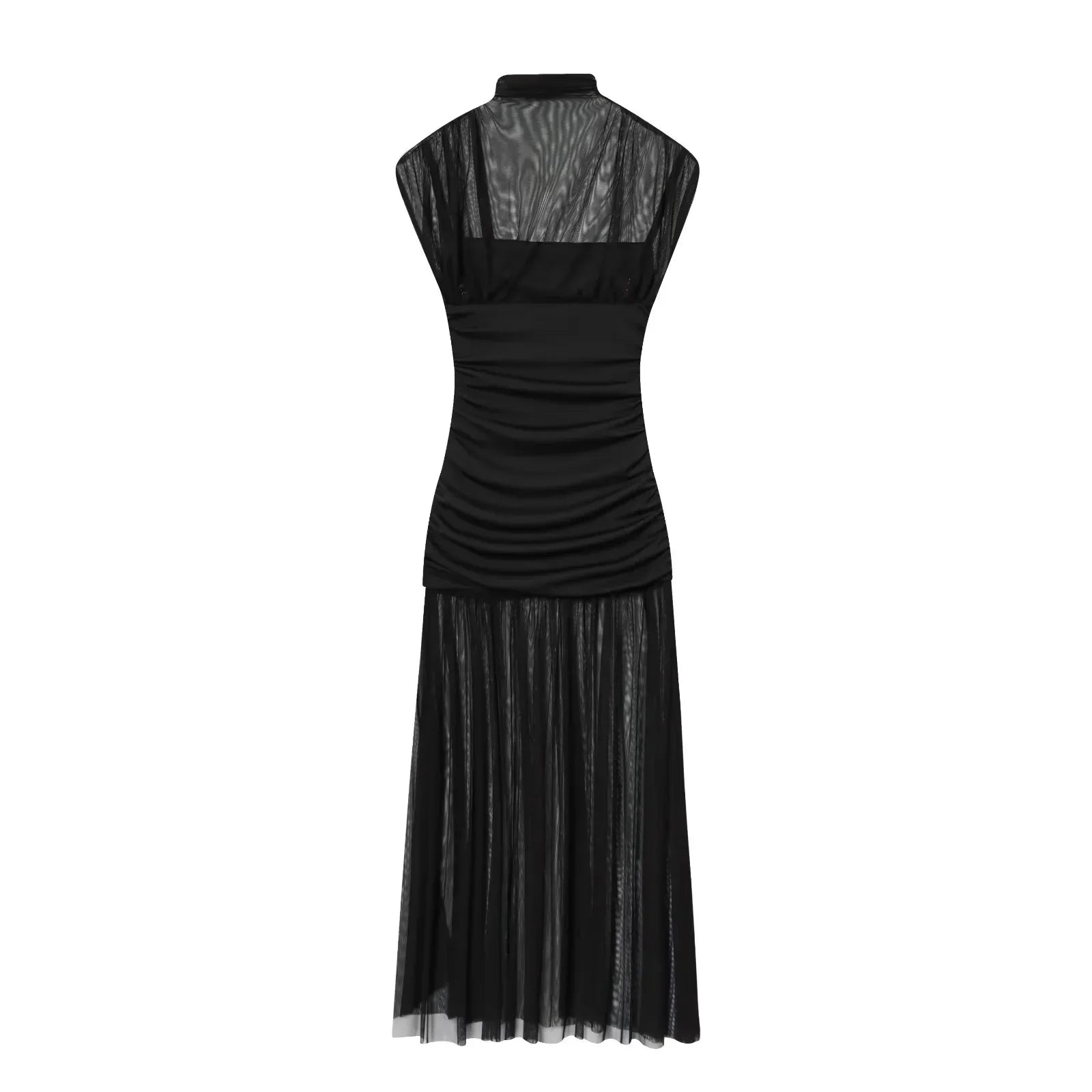 KONDALA 2026 Spring Summer Elegant Women Dresses Wedding Guest Ladies Patch Work Tulle Dresses Valentine‘s Day Woman Dresses