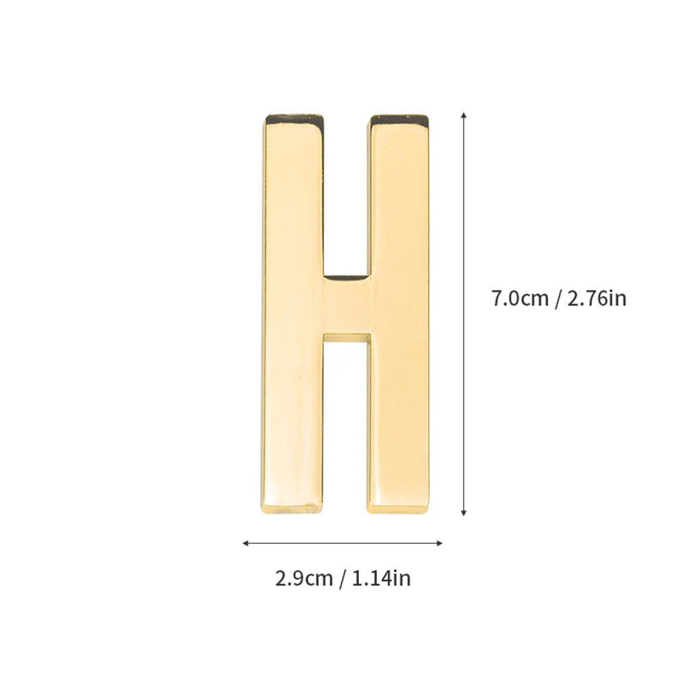 1Pcs Metal Self Adhesive House Number English Alphabet Letters for Apartment Room Door Plate Table Mailbox Number Stickers 7*3cm