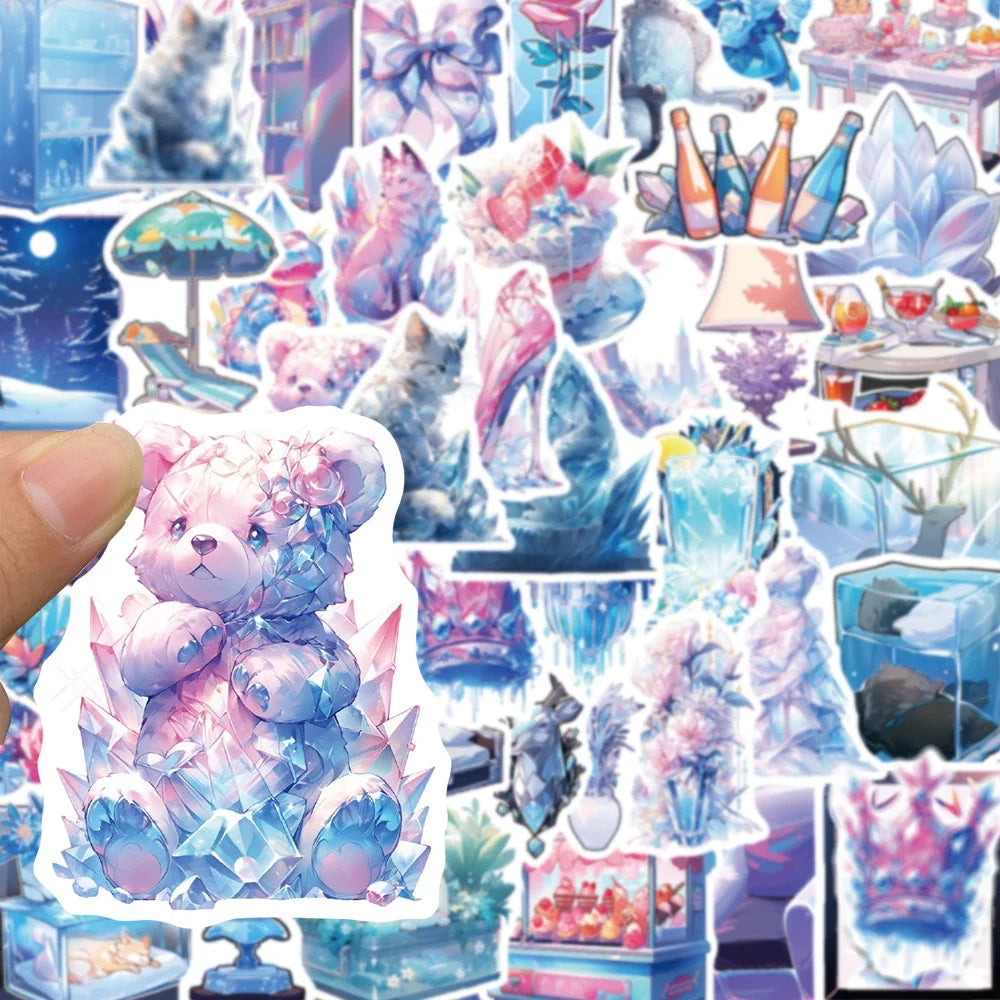 10/30/50PCS Cute Ice World Aesthetic Stickers Cartoon INS Style Decals Laptop Notebook Phone Decoration Graffiti Sticker Kid Toy