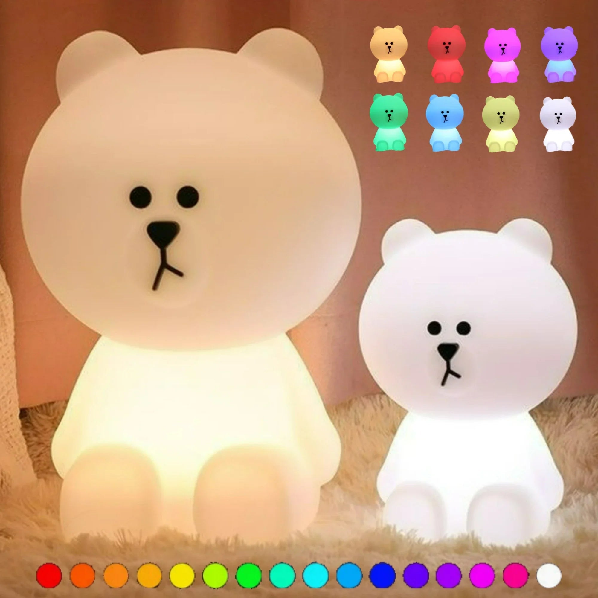 Cute Lighting Mood Light with Remote Control Dimming Cute Cartoon Children's Gift Bedroom Bedside Lamp Living Room Floor Lamp
