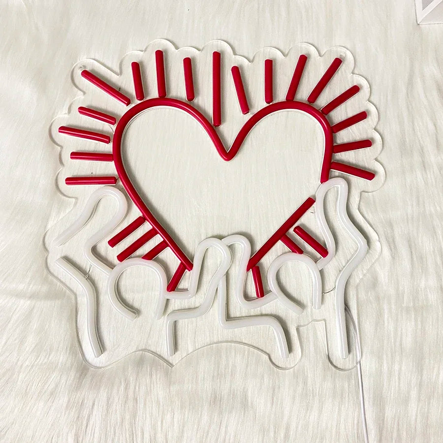 Heart LED Neon Light, Wall Hanging Room Decor, With OnOff Switch, Home Party Wall Decor LED Neon Signs For Unique Rooms