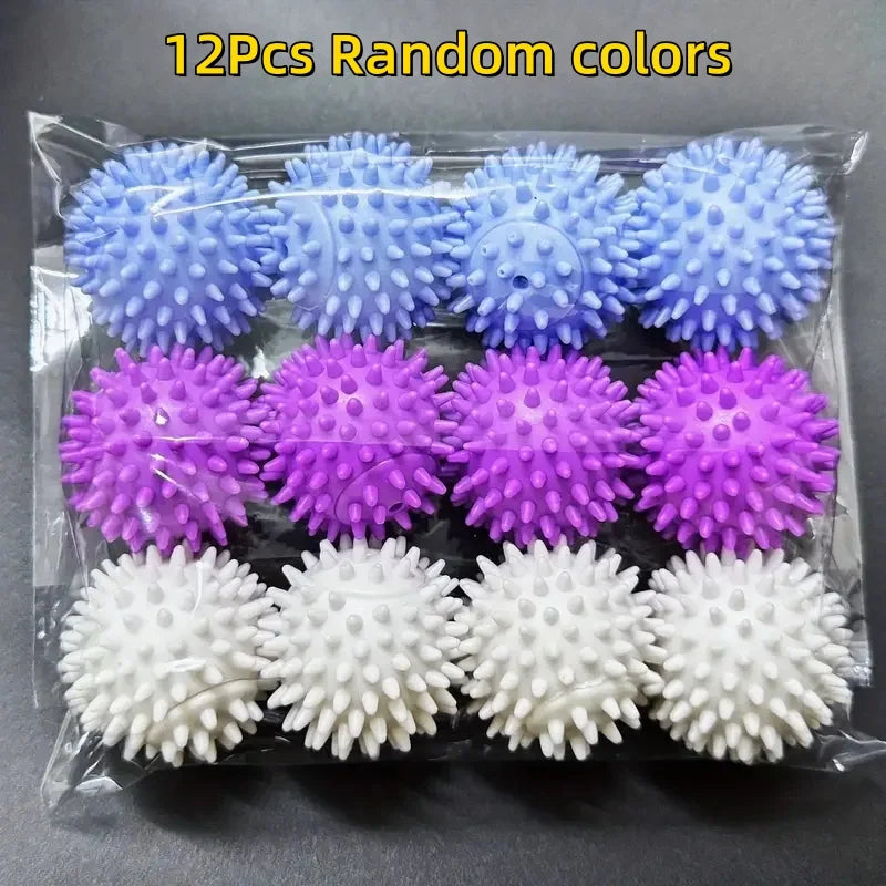4/8/12Pcs Reusable Laundry Balls Gentle Cleaning Removes Dirt Hair Softens Clothes Prevents Tangling Durable PVC Mixed Colors