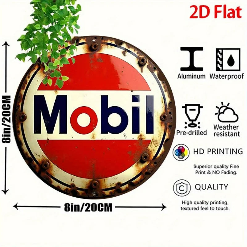 2D Flat 1pc Round - Retro Aluminum Tin Sign - Vintage 