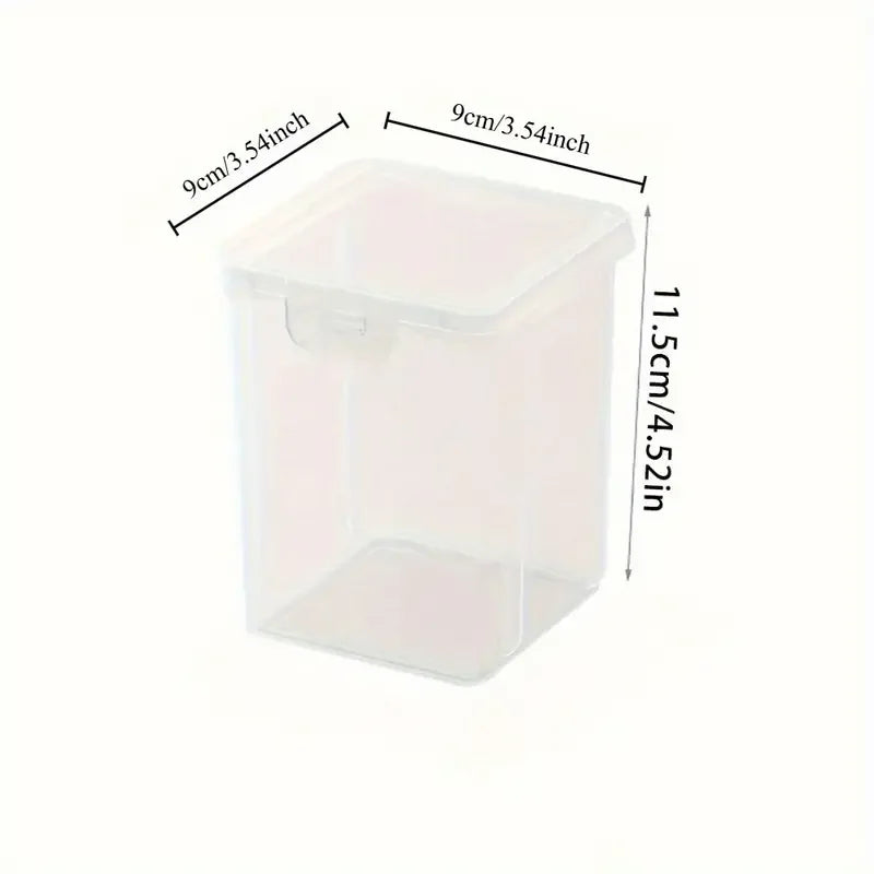 1Pc Stackable Transparent Hair Accessory Storage Box with Snap Lid - Dustproof, Waterproof, Plastic Organizer for Jewelry