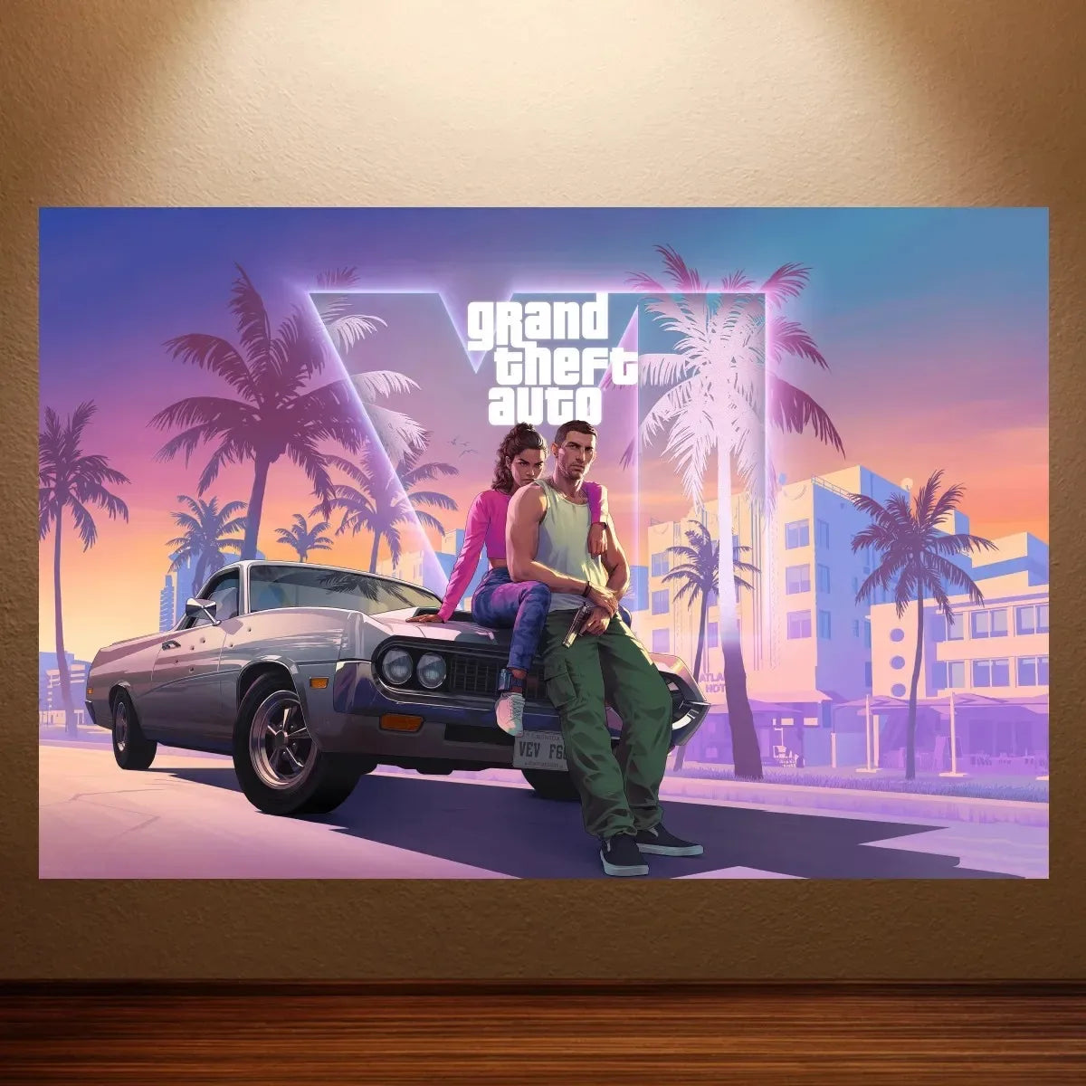 GTA 6 Poster Grand Theft Auto VI Game Poster Canvas Wall Art Painting Game Room Wall Decor Bedroom Wall Art Sticker Home Decor