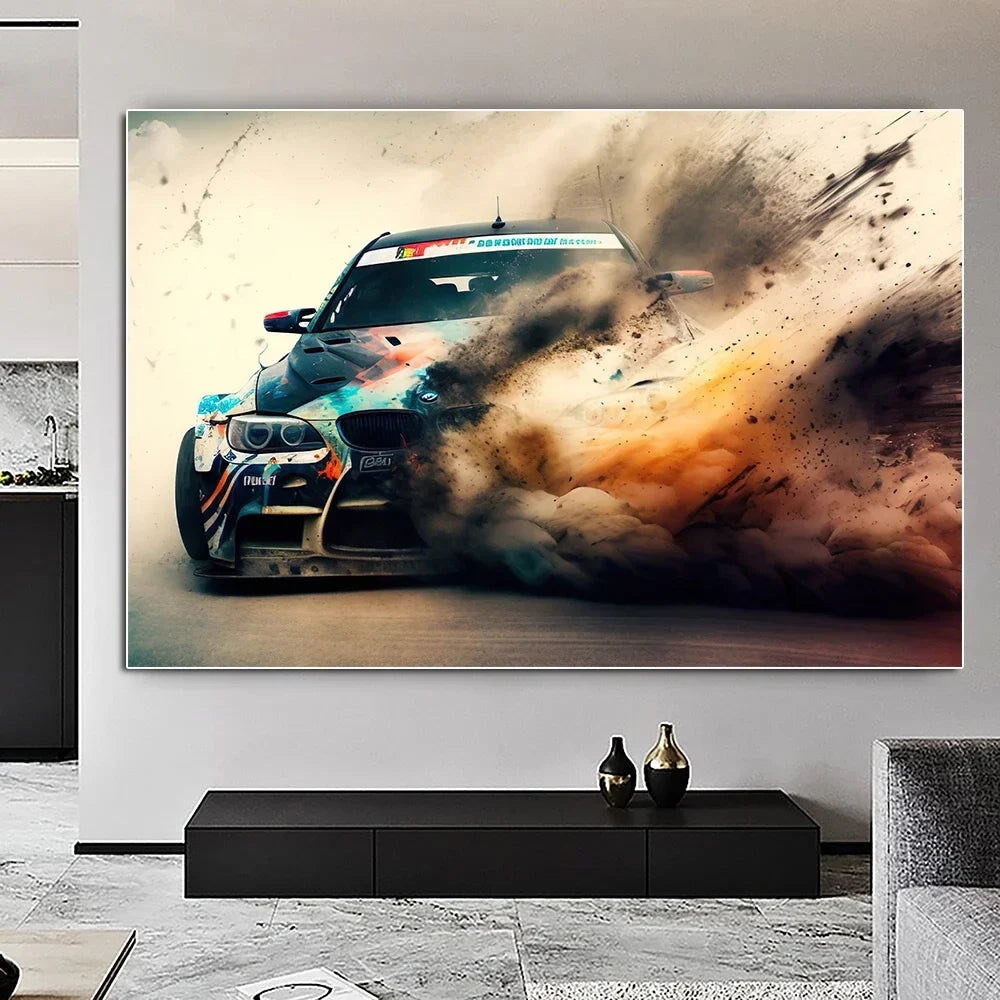 Luxury Racing Car Graffiti E30 Sports Car, Wall Art, HD Canvas Printing Poster, Home, Living Room, Room Decor Supplies