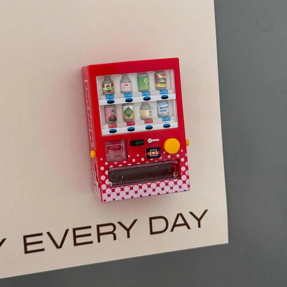 Mini Simulation Model Light Sign Fridge Magnets Dollhouse Vending Machine Magnetic Sticker for Refrigerator DIY Home Decoration