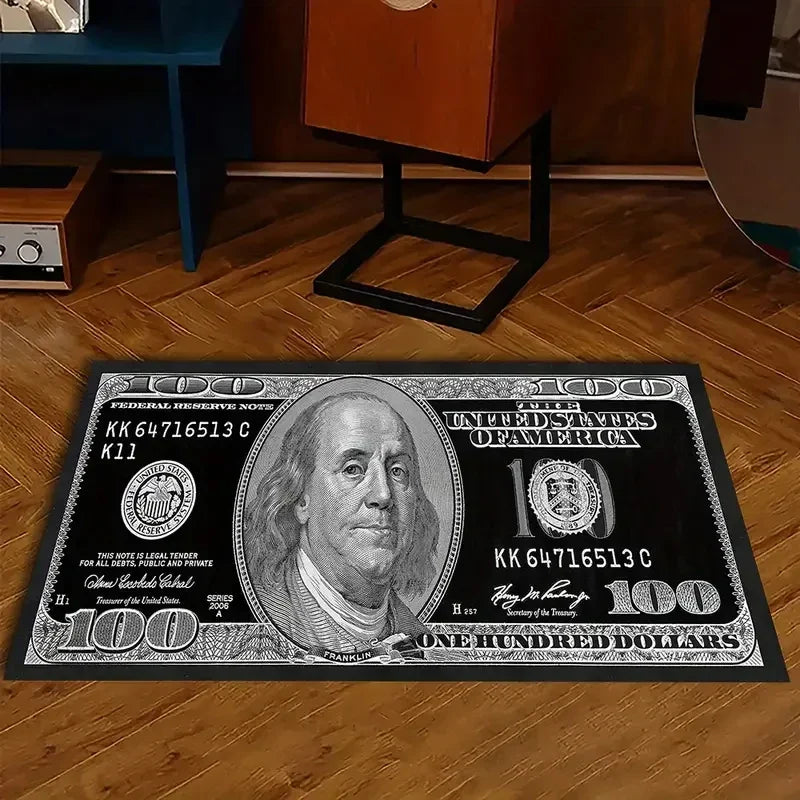 VIKAMA Creative Dollar Striped Rug, Durable and Easy-to-Clean Home Decor, Room and Living Room Decorative Floor Mat