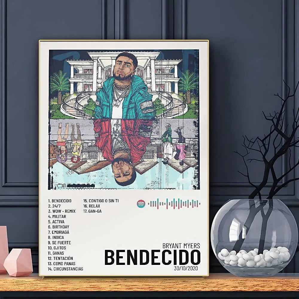 Rapper Bryant Myers Poster HD Art Sticky Wall Waterproof Home Living Room Bar Decoration