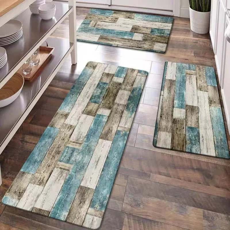 VIKAMA 1/2PCS Modern Simple Kitchen Mat Set Long Strip Absorbent Oil Absorbent Foot Mat Household Bathroom Door Mat