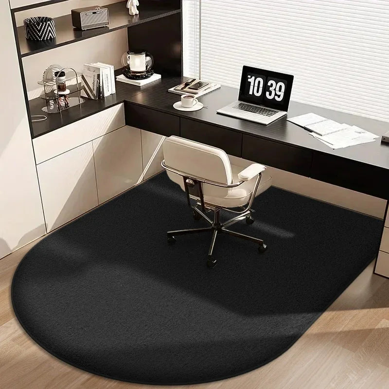 VIKAMA Solid Colour Arched Rug Soft And Non-Slip Office, Study Computer Chair Mat Dressing Table Foot Pad Home Decor