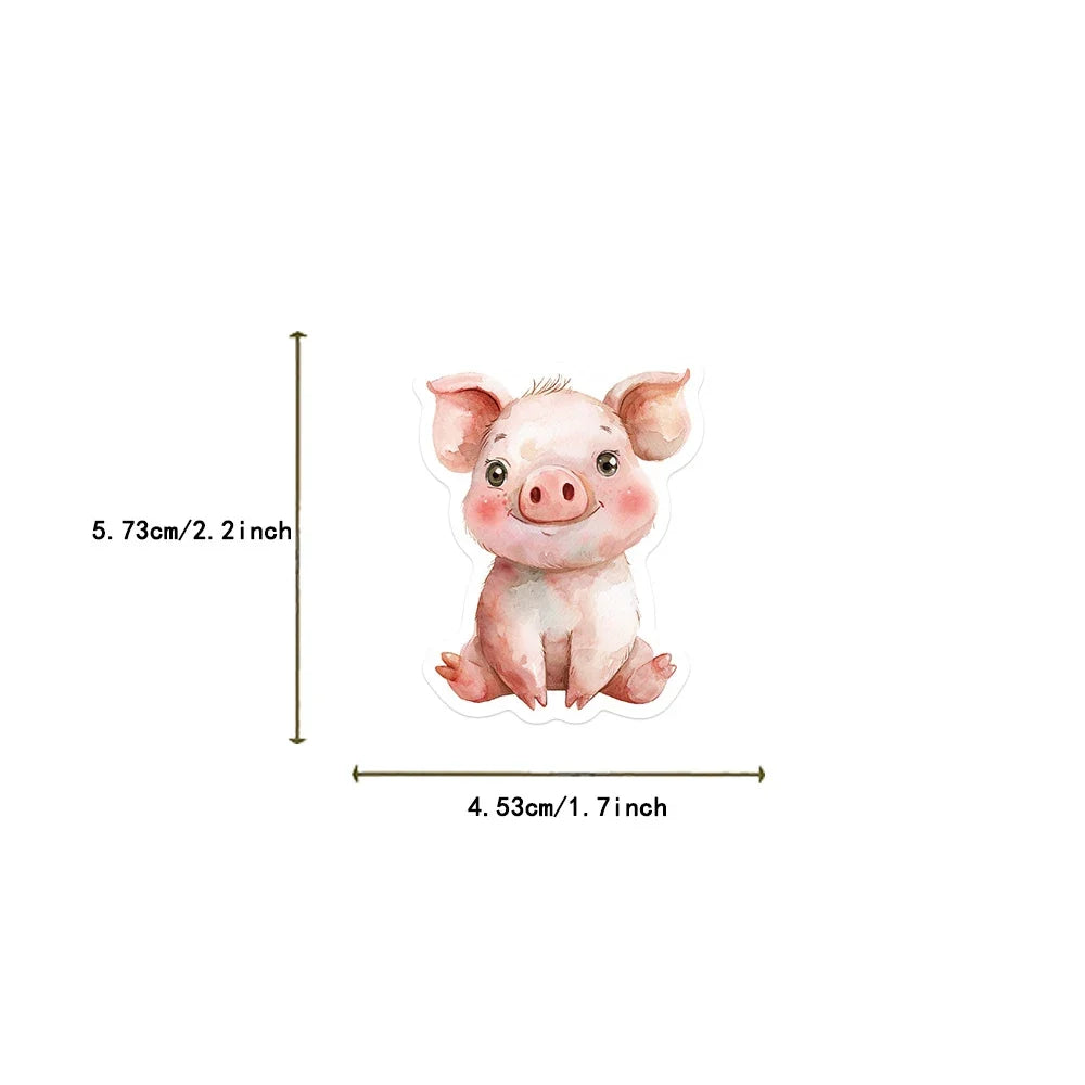 10/30/50pcs Cute Cartoon Watercolor Animal Graffiti Stickers DIY Suitcase Laptop Luggage Water Bottle Decoration Sticker Decals