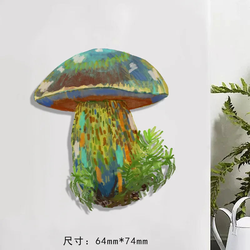 Simulated Plant Mushroom Magnetic Refrigerator Sticker Creative Gift Simulated Leaf Flat Refrigerator Sticker Home Decoration