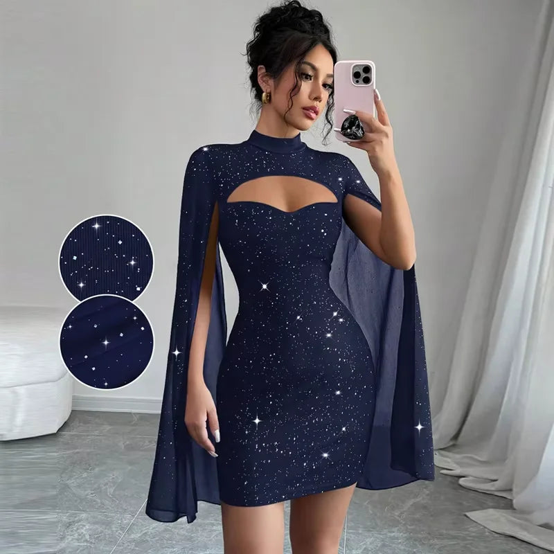 Dresses for Women New Long Sleeve Stand Collar Women Dress Slim Black Package Hip Dress Women Vestidos De Verano Mujer 2025 Q497