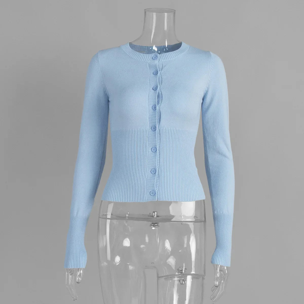 Tuularose Autumn Fashion Knitwear Cardigan Top Female Ribbed Patchwork Slim Casual Cropped Inner Top Women Knit Cardigan Outwear
