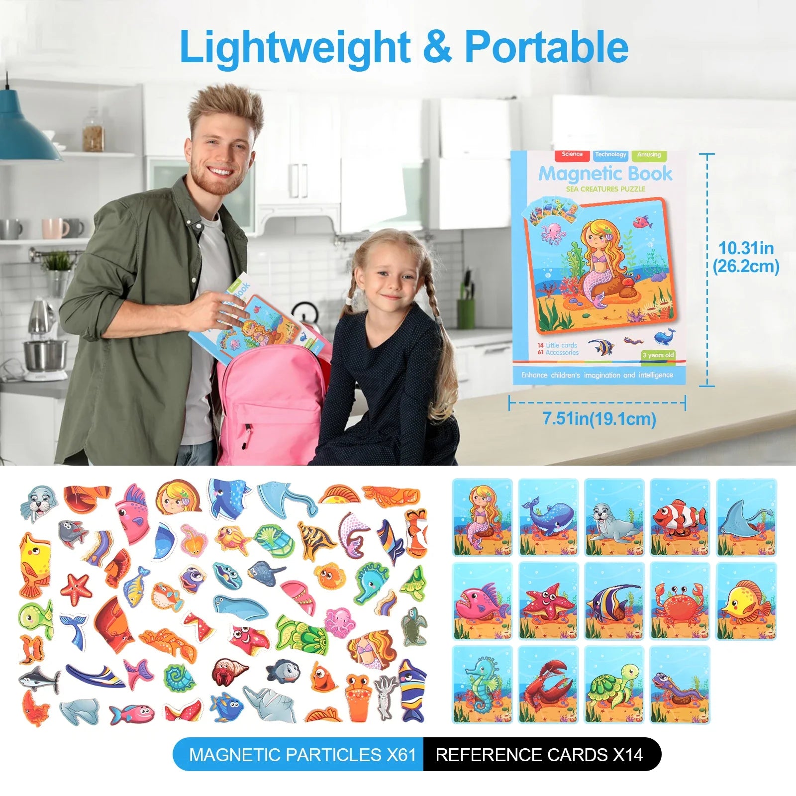 Kids Intelligent 3D Jigsaw Toys Magnetic Puzzle Book Brain Training Games Educational Montessori Toys for Kids Gifts Xmas Toys