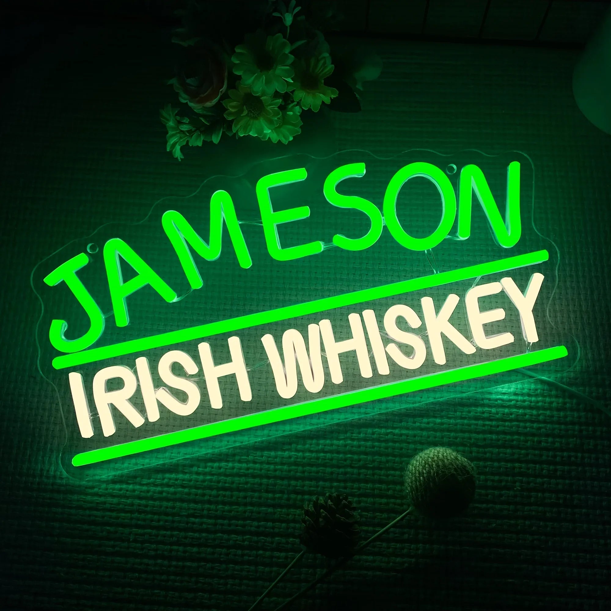 Jameson Irish Whiskey Brand Logo Neon Sign Light for Home Bar Pub Man Cave Wall Decor LED Neon Light  Gift for Whiskey Lovers