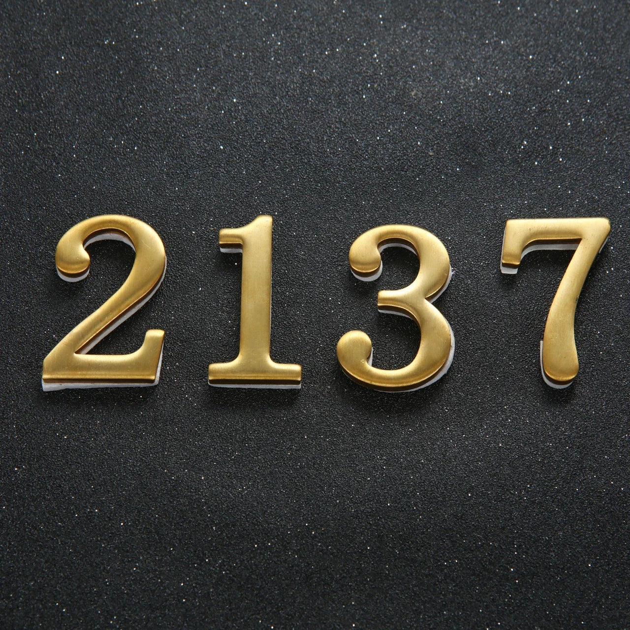 Brass House Number Self-Adhesive 3D Door Numbers Hotel Home Sticker Address Mailbox Numbers #0-9 Home Decoration