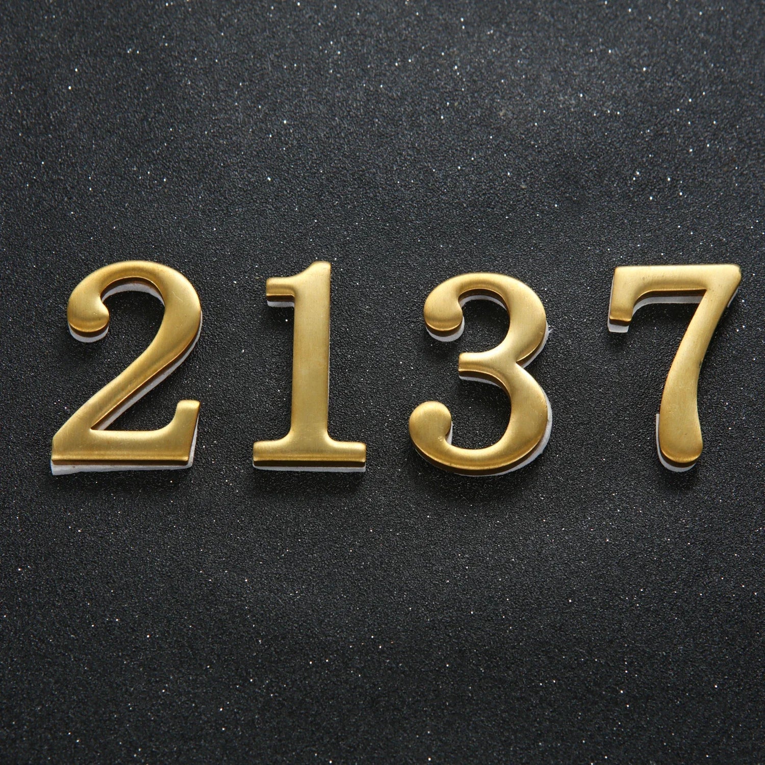 Brass House Number Self-Adhesive 3D Door Numbers Hotel Home Sticker Address Mailbox Numbers #0-9 Home Decoration