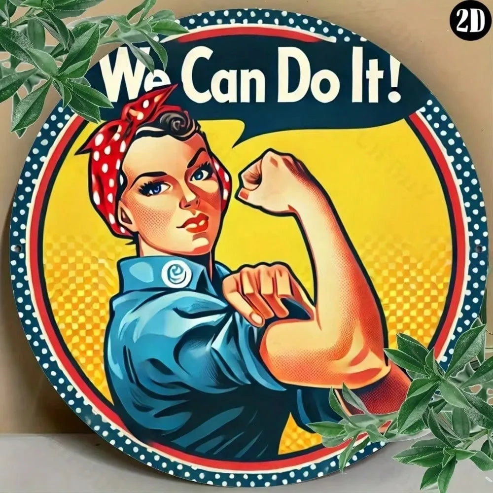 Rosie The Riveter Metal Sign 