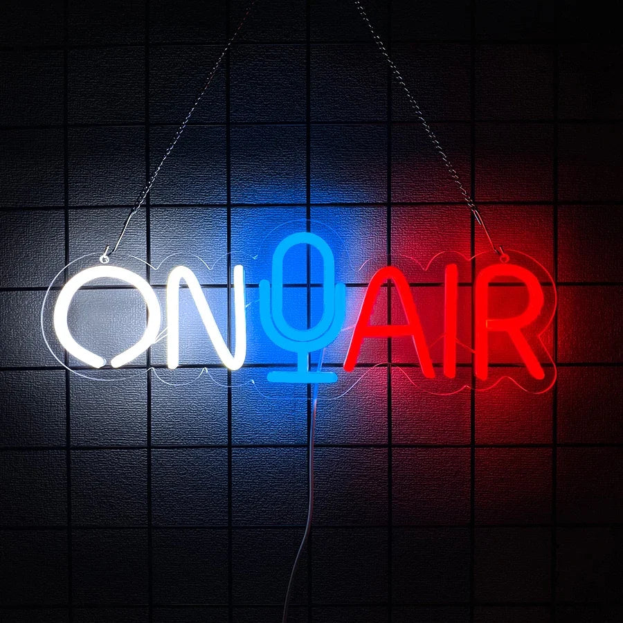 On Air Series Neon Signs, Used For Decor Of Recording Studio, Broadcasting Studio And Music Studio, And As Gifts For Gamers.