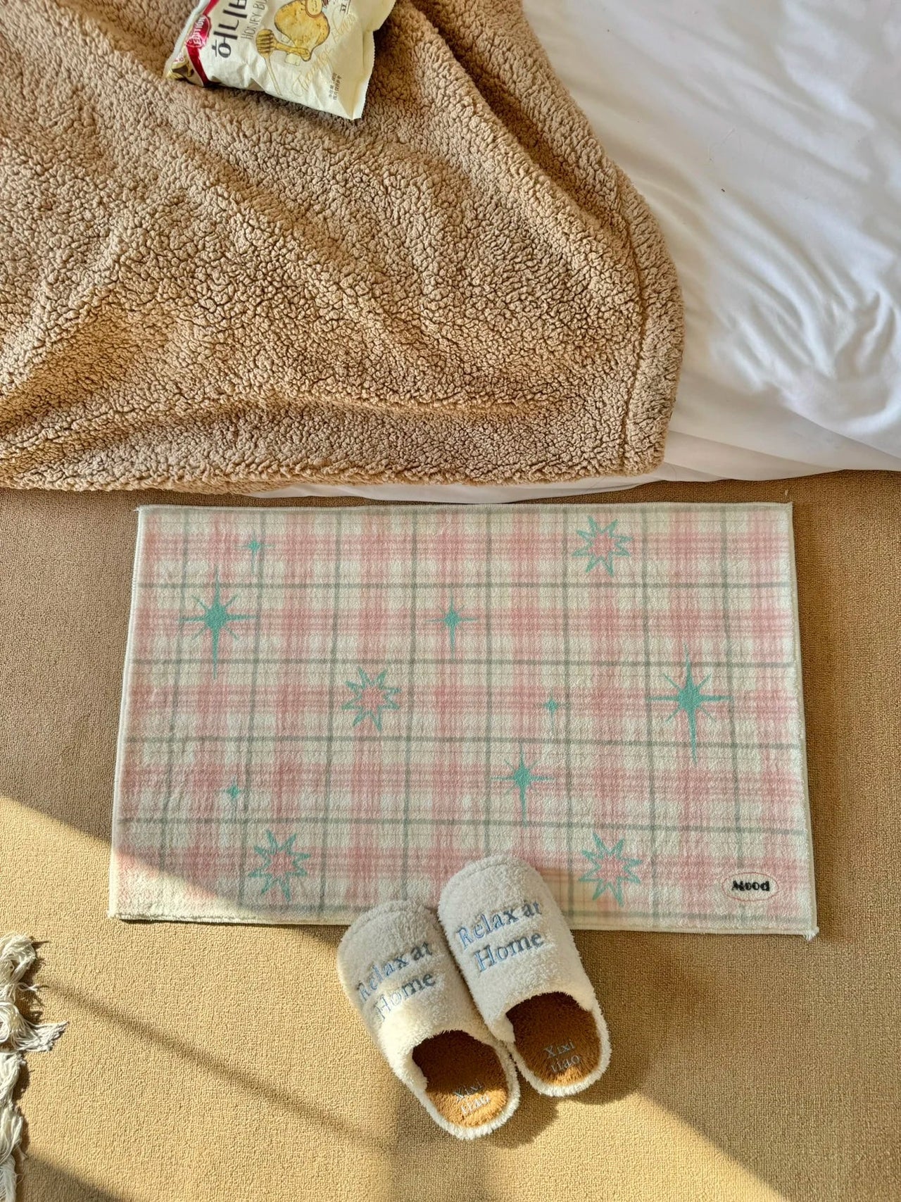 VIKAMA Ins Wind Star Carpet Cosy Insulated Cool Entry Doorway Door Mat Teenage Bedroom Bedside Blanket Home Decoration