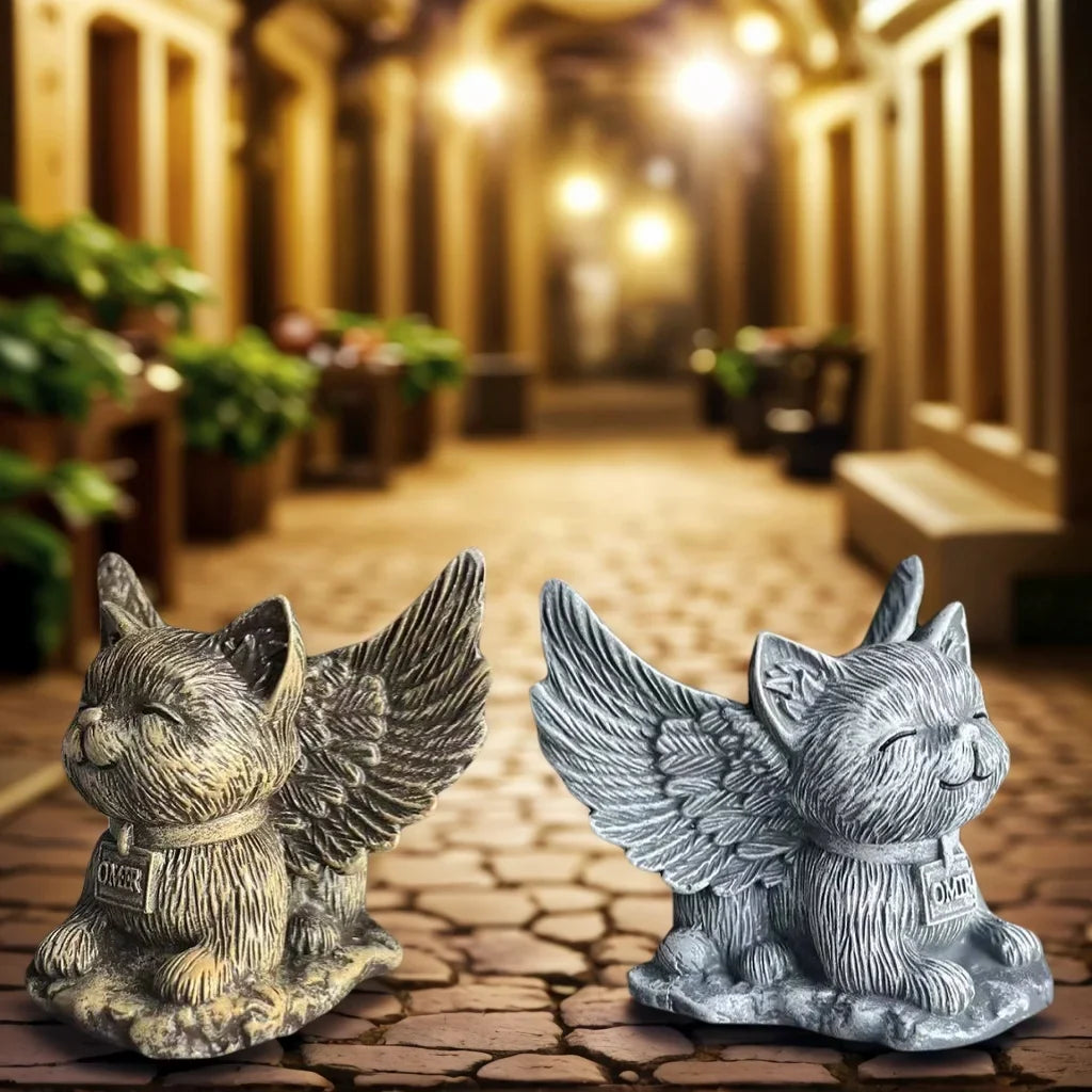 1 Exquisite Fantasy Angel Cat Figurine with Wings, Adding a Dreamy Touch to the Home and Creating a Mysterious Fairy Tale Atmosphere