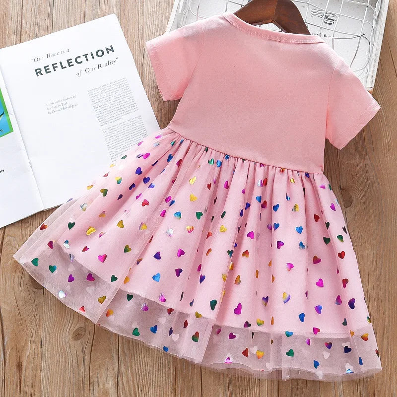 Girls Summer New Style 2024 Style Dress Little Girl Summer Princess Vest Dress Fluffy Gauze Suspender Skirt