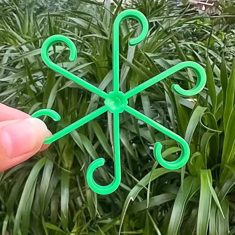 4Pcs Hanging Plant Stand Anti-Toppling Support Pole Plastic Hooks Fixator Flower Hydroponic Folding Fixed Garden Accessories
