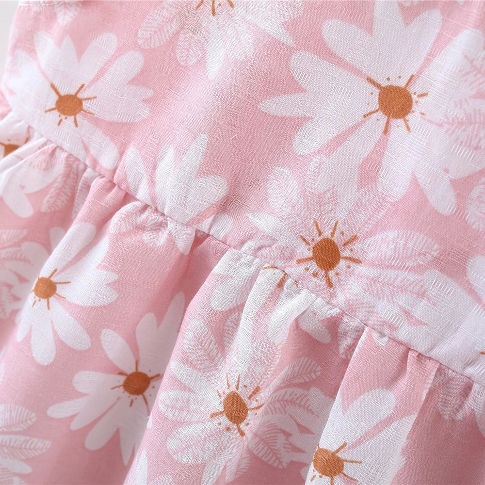 Baby Girl Dress Summer All-Over Daisy Print Spaghetti Strap Girl Dress Adorable Bow Beach Baby Dress Baby Girl Clothes