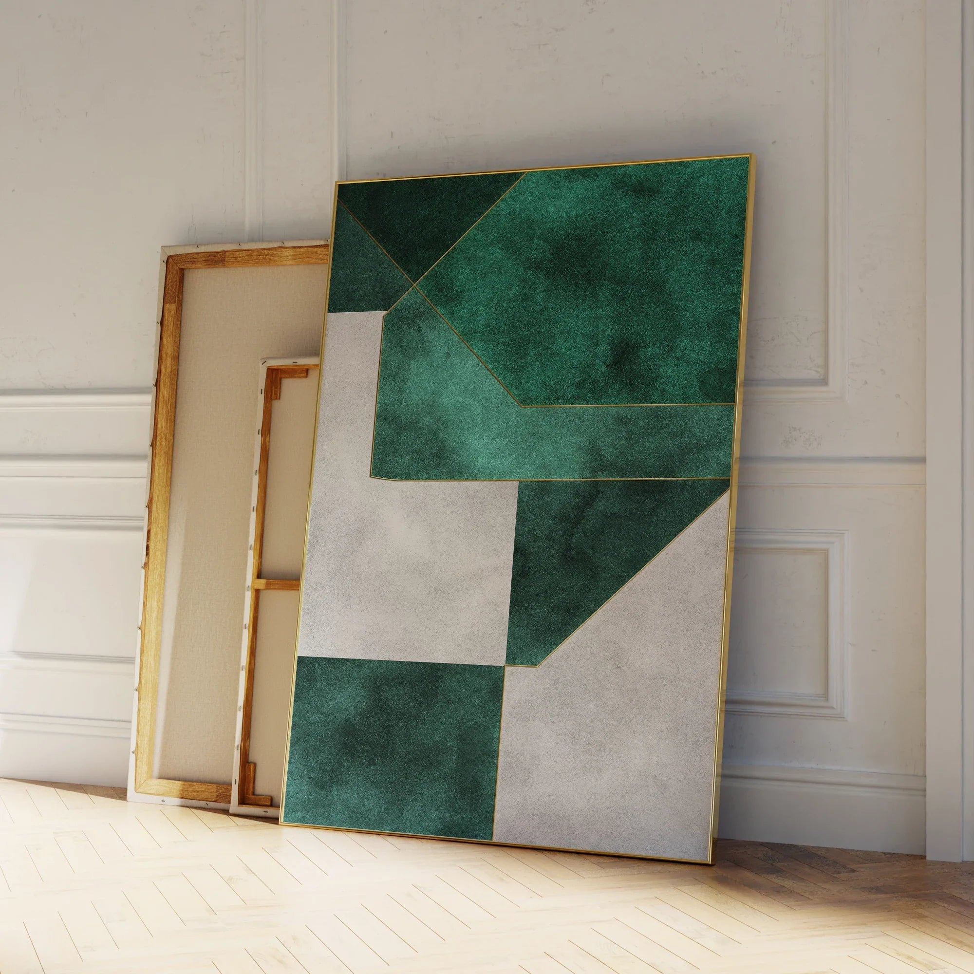 Modern Abstract green Emerald Geometry Wall Art Prints Canvas Painting Poster Living Room Bedroom Home Decor