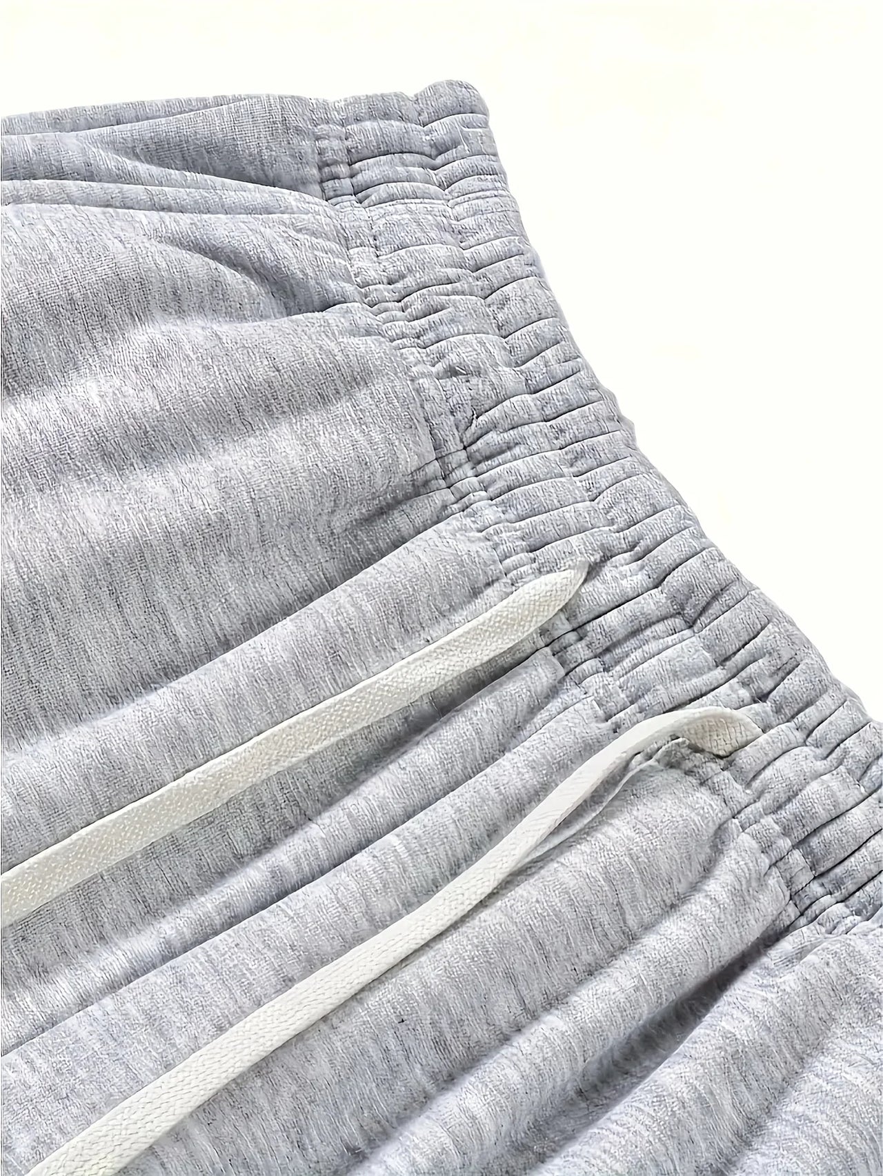 Men's heavy breathable sports jogging pants elastic drawstring waist loose straight casual trousers thick men's sweater pants