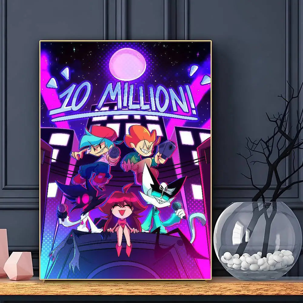 Game F-Friday Night F-Funkin Pico Boyfriend Poster HD Sticky Wall Art Printing Waterproof Home Living Bed Room Bar Aesthetic