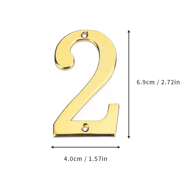 1Pcs 3Inch Metal House Numbers with M2 Screws Solid Zinc Alloy Mailbox Numbers 3D Address Numbers for Outside House Apartment