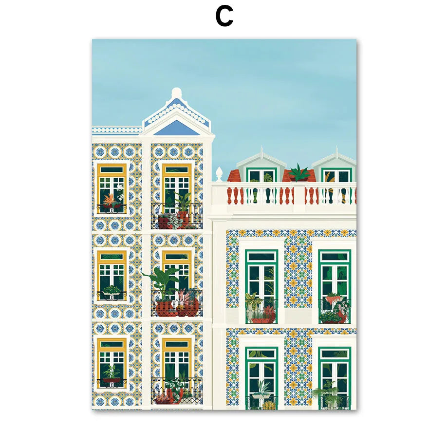 Lisbon Tram Food Portugal Wall Art Canvas Paintings Travel City Posters And Prints Wall Pictures For Living Room Kitchen Decor