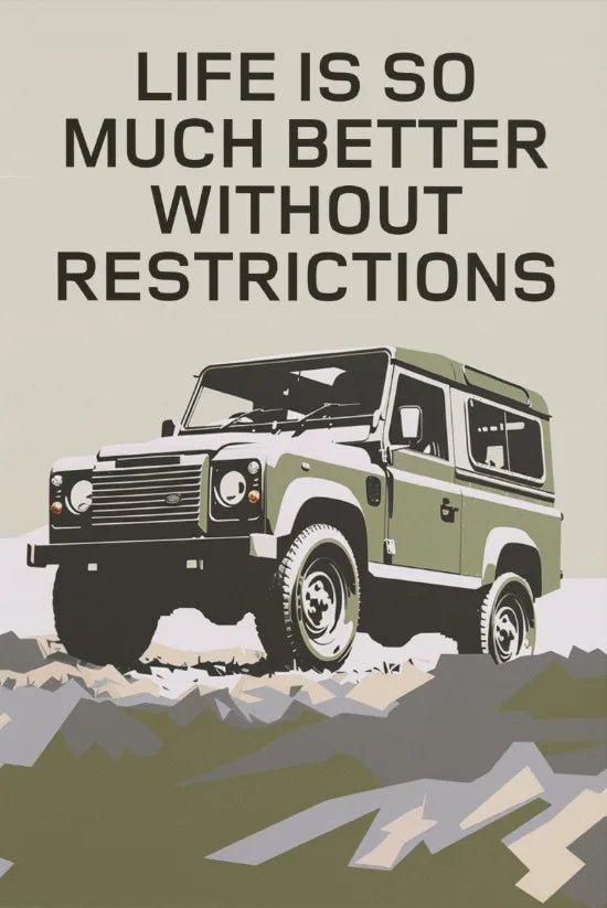 L-and-R-over Defender 90 Offroad Poster Classic Retro Automotive Poster Canvas Prints Classic Off-road Vehicle Aesthetic Print