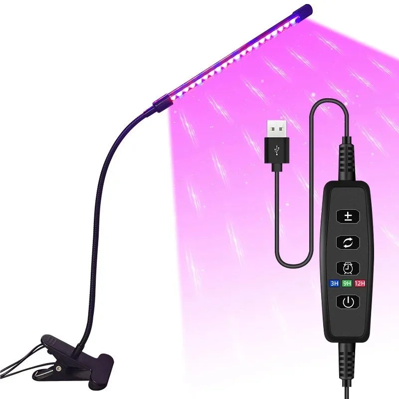 LED Plant Growth Light with 10 Levels Adjustable Brightness Full Spectrum 3H/9H/12H Timed Indoor Garden Vegetable Growth Light