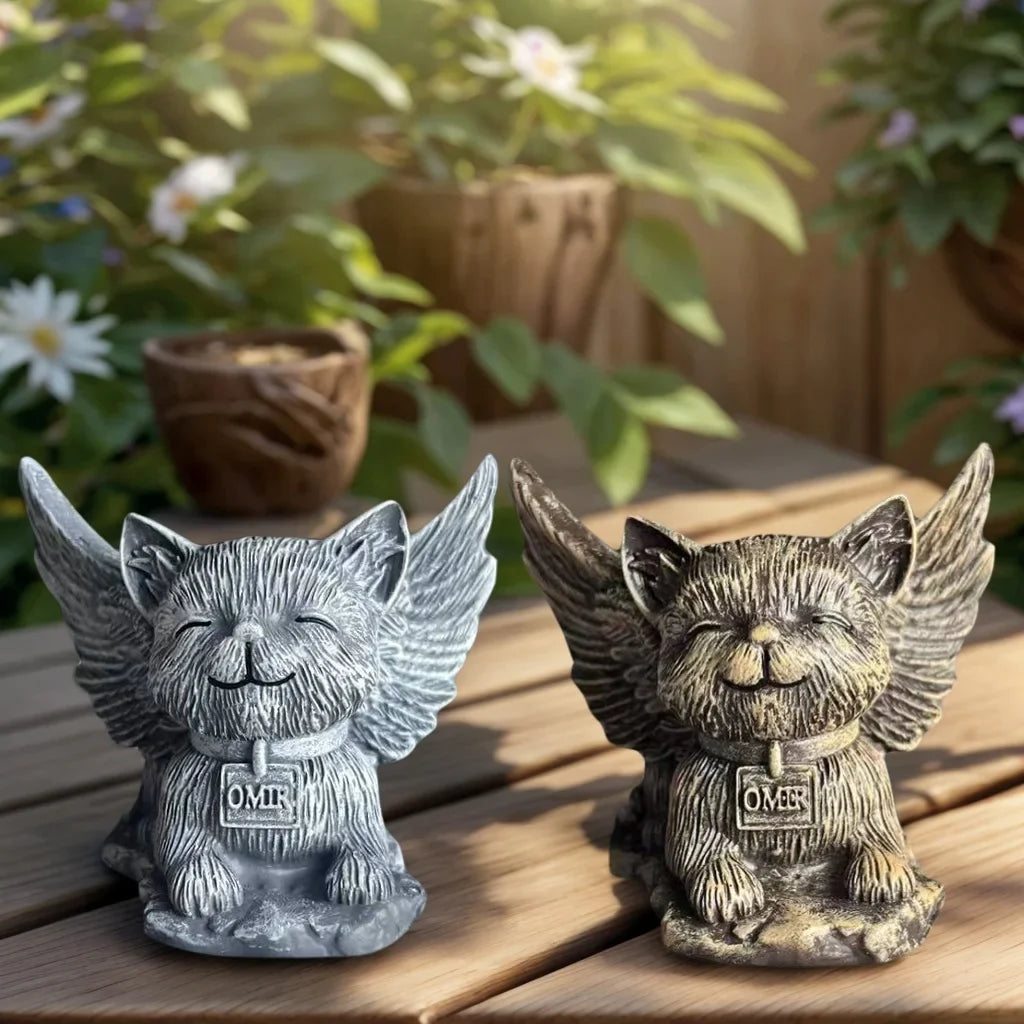 1 Exquisite Fantasy Angel Cat Figurine with Wings, Adding a Dreamy Touch to the Home and Creating a Mysterious Fairy Tale Atmosphere
