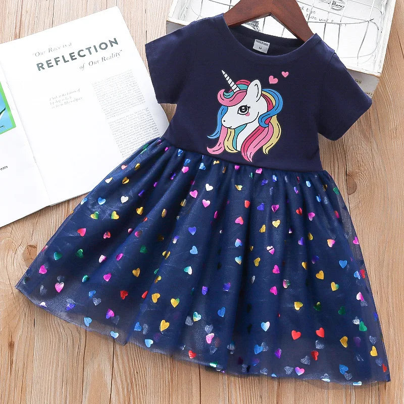 Girls Summer New Style 2024 Style Dress Little Girl Summer Princess Vest Dress Fluffy Gauze Suspender Skirt