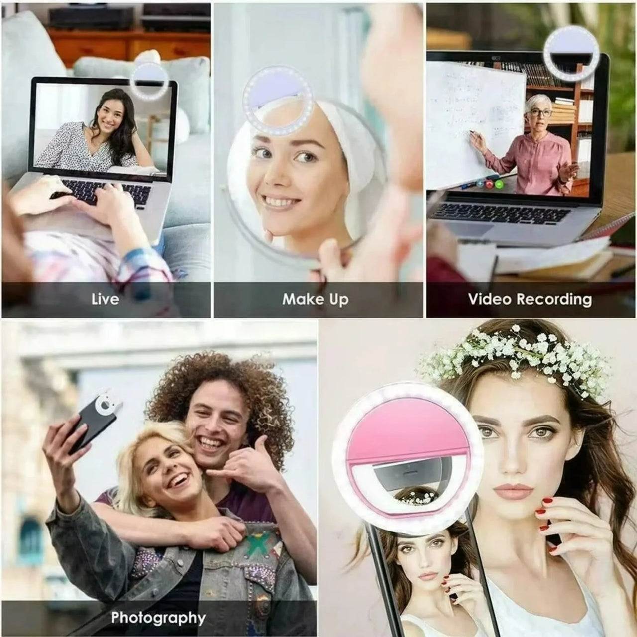 LED Selfie Fill Light USB Charge Led Selfie Ring Light Mobile Phone Live Broadcast Video LED Selfie Ring Lamp for All Smartphone