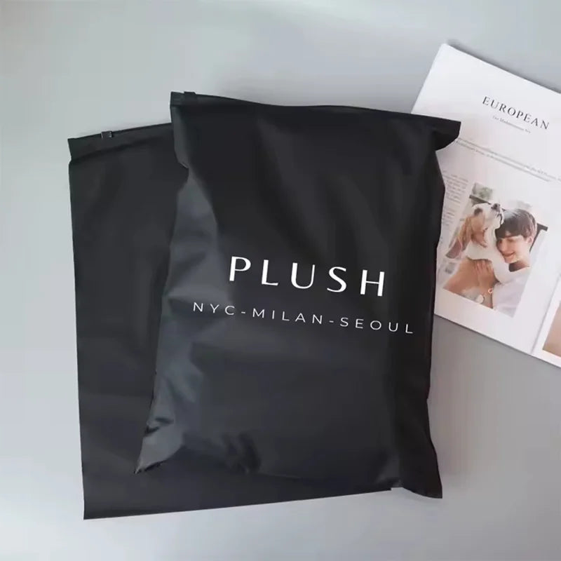 50pcs black frosted zipper bag swimsuit self-sealing bag clothing packaging bag small business product custom printing logo