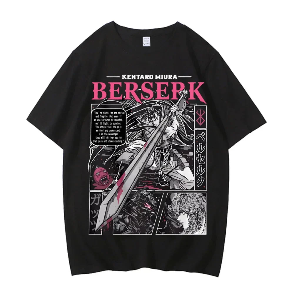 Anime Berserk T-shirt Summer Women's Short Sleeve T-shirt Printed Top 2025 Trendy T-shirt Fan Clothing Graphic T Shirts Y2K Tops