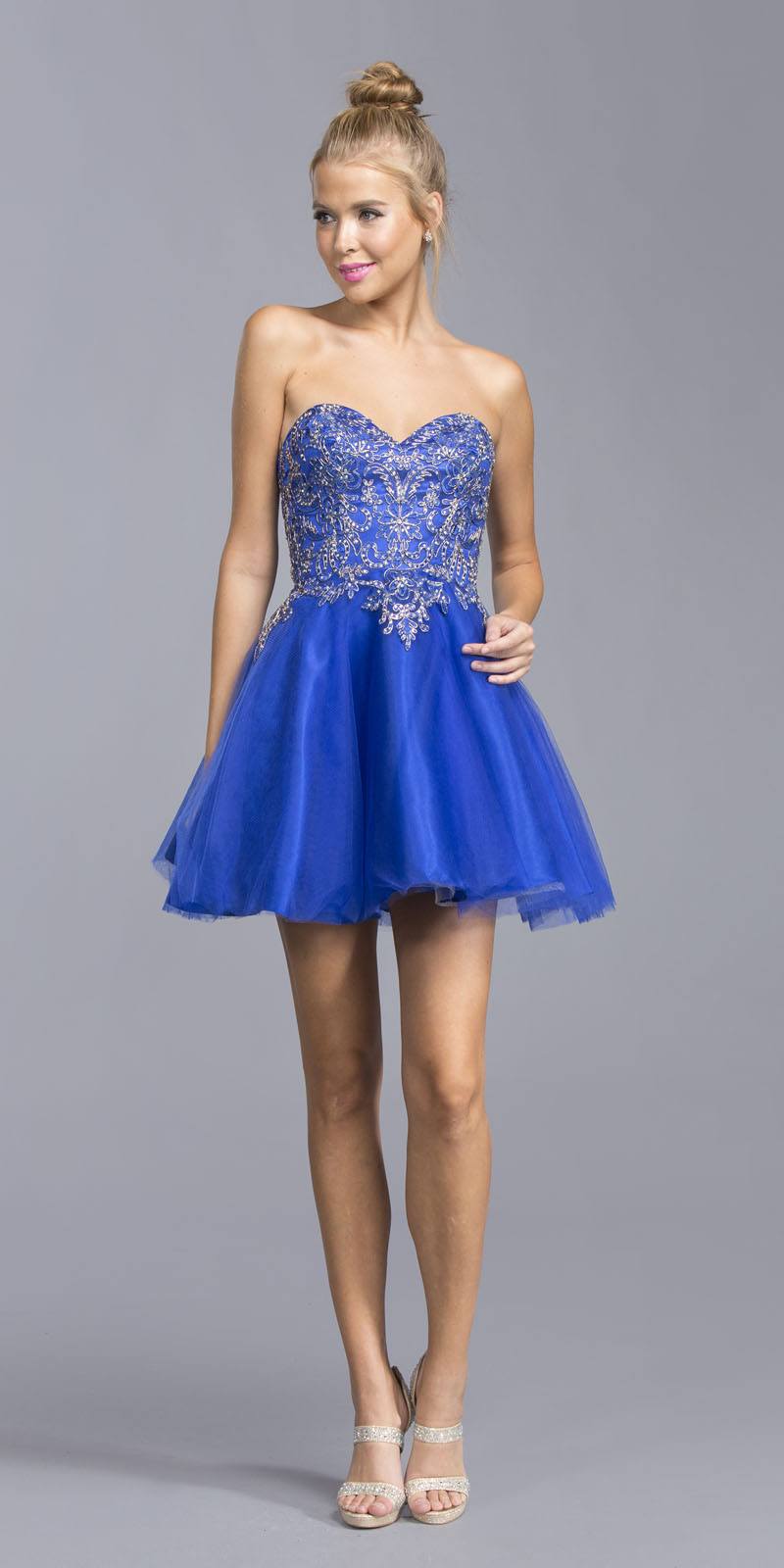 CLEARANCE - Aspeed S2040 Sweetheart Neckline Strapless Short Dress (Size 3XL)