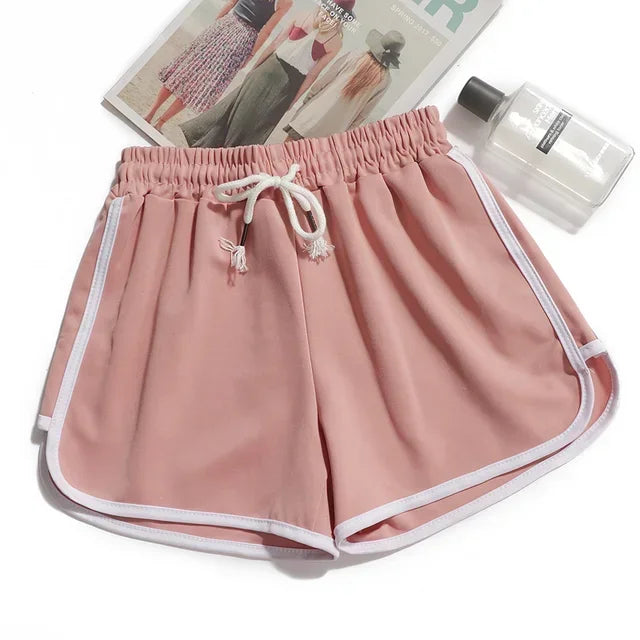 Women Striped Casual Shorts Korean Harajuku Loose All Match Sports Shorts Summer Fashion Simple Yoga Thin Mini Shorts Female