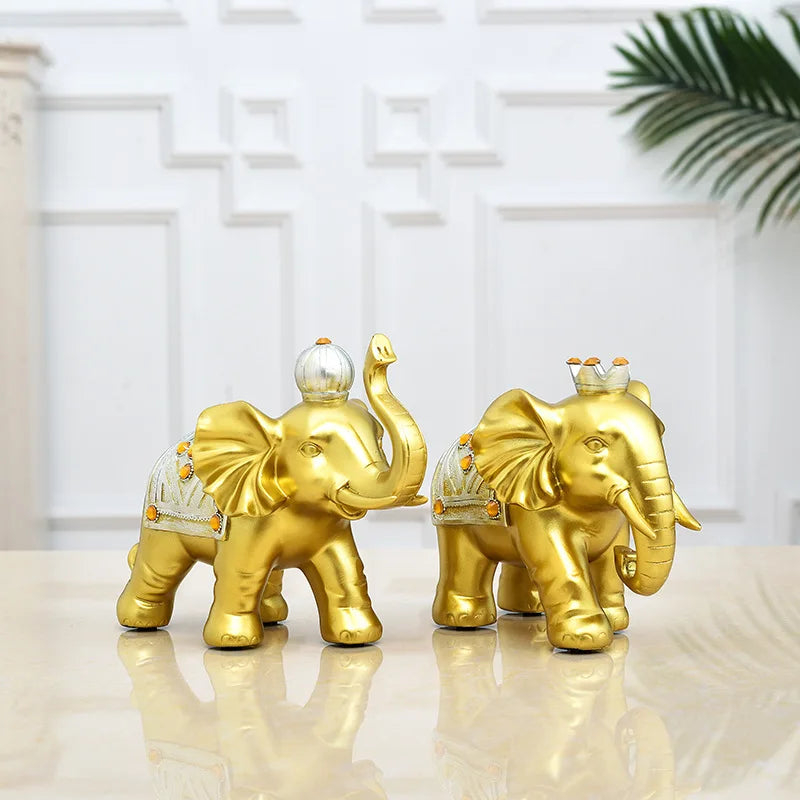 Good luck elephant figurine, figurine collection decorating home décor living room table, ceramic sculpture decorating gifts