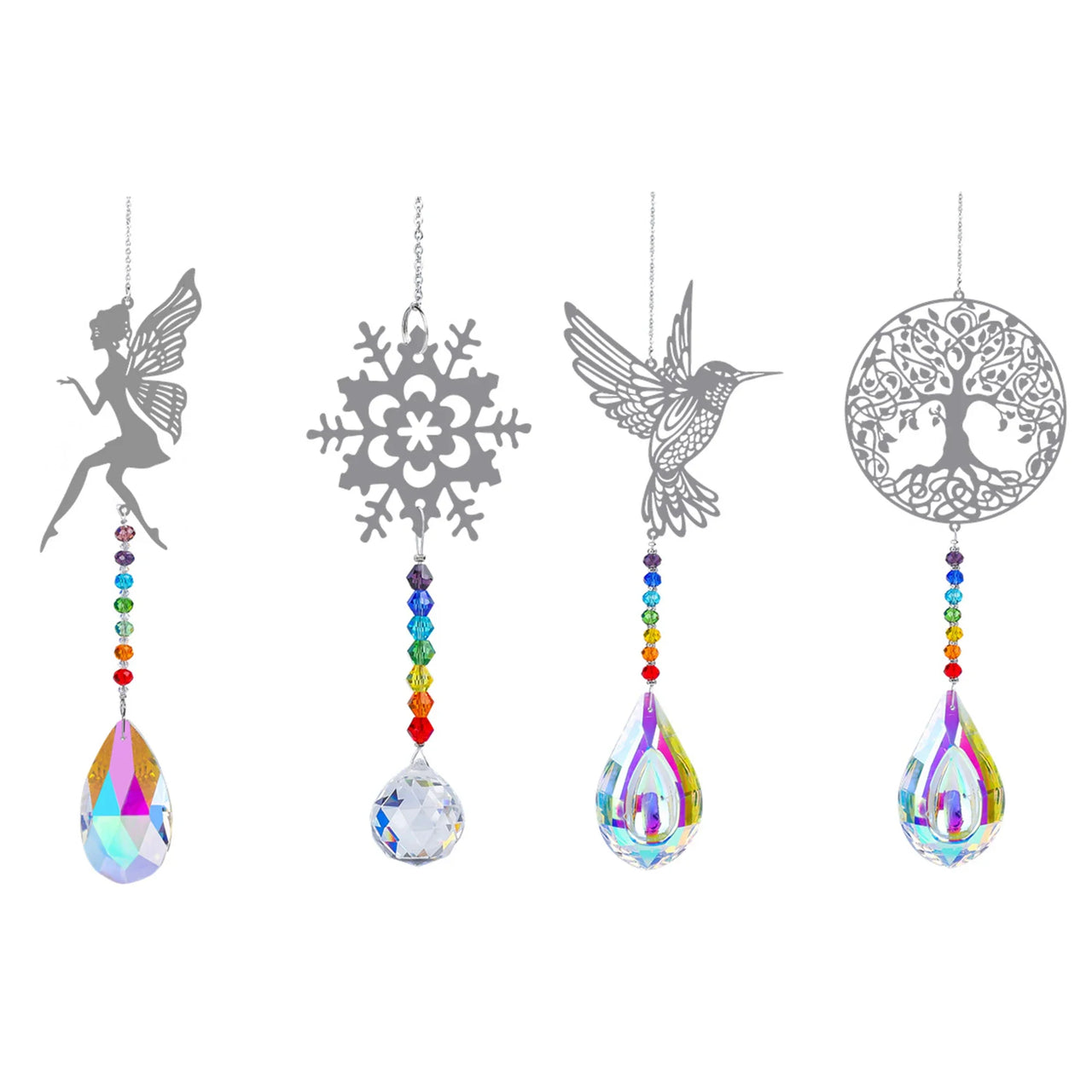 Animal metal sheet butterfly pendant crystal ball prism sun catcher DIY hanging decoration window decoration garden sun catcher