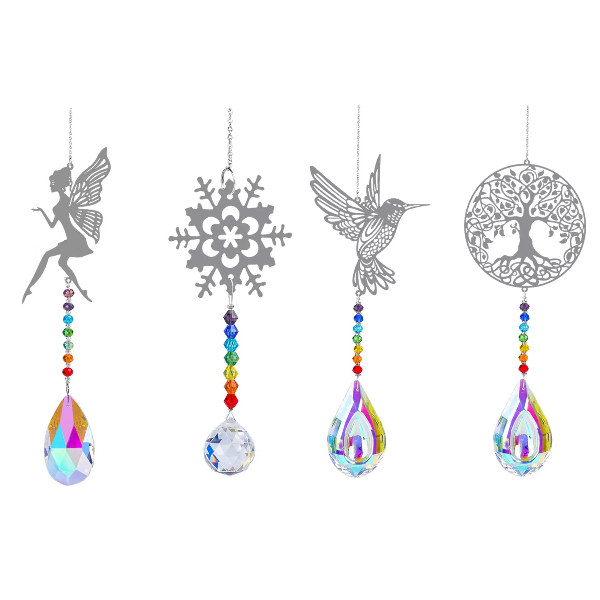 Animal metal sheet butterfly pendant crystal ball prism sun catcher DIY hanging decoration window decoration garden sun catcher