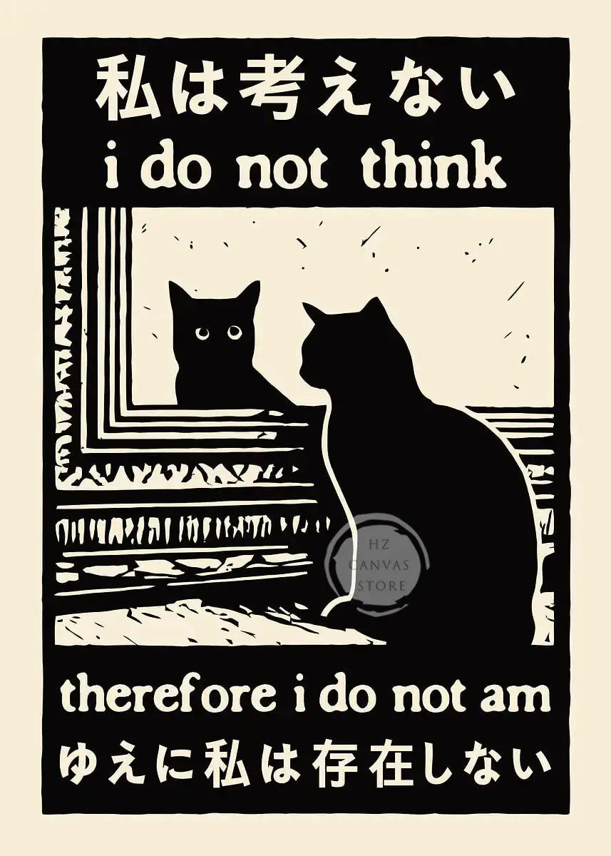 Funny Cat Meme Posters Cartoon Japanese Cat Art Internet Meme Culture Canvas Print Modern Living Room Bedroom Home Decor Gift