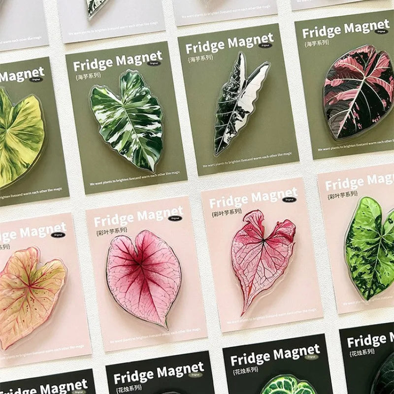 Simulated Plant Mushroom Magnetic Refrigerator Sticker Creative Gift Simulated Leaf Flat Refrigerator Sticker Home Decoration