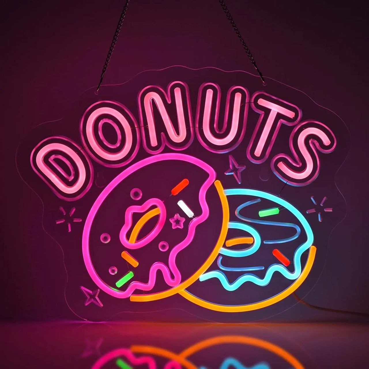 Donuts Neon Sign LED Donuts Neon Light USB Powered for Restaurants Bars Store Coffee Shops Western Restaurant Wall Decor